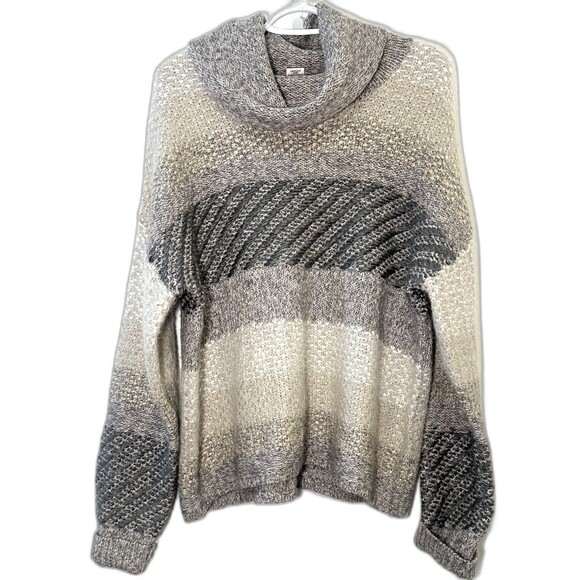 Max Studio Sweaters - Max Studio Alpaca Wool Blend Cowl Neck Chunky Knit Sweater L Gray